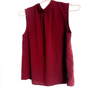 forever 21 burgundy mockneck sleeveless top medium